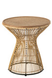 Sidetable Round Grooves Rattan