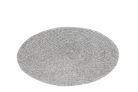 Placemat Round Braided Grey