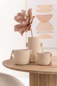 Flowerpot Tassel Ceramic Cream