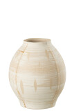 Vase Round Ceramic Beige Large