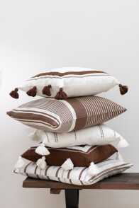 Cushion Lines Cotton White/Brown