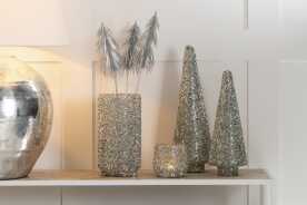 Kerstboom Glitter Glas Zilver