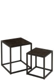 Set Of 2 Side Tables Low Square