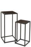 Set Of 2 Side Tables High Square