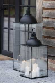 Lantern Hagrid Glass/Iron Black L