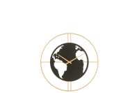 Horloge Carte Du Monde Trous Metal