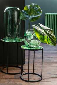 Vase Cylinder Glass Green Large