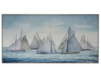 Painting Boats At Sea Wood/Canvas