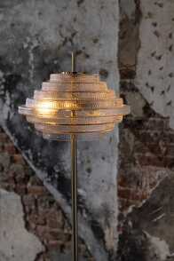 Lampe Sur Pied Led Or Metal/Verre