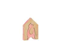 House Cat Mango Wood Pink/Natural