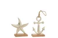 Sea Star + Anchor Aluminium Silver