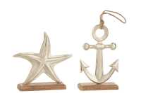 Sea Star + Anchor Aluminium Silver