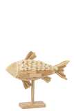 Fish On Stand Wood Natural