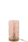 Lampe Mosaique Verre Rose Small
