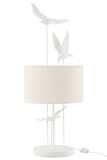 Lamp Table Birds Poly White/Beige