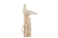 Seagull On Stand Poly Beige Large