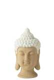 Buddha Kopf Magnesium Weiß/Beige