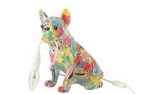 Lamp Bulldog Pop-Art Polyresine