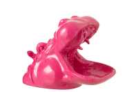 Nijlpaard Kop Polyresine Roze