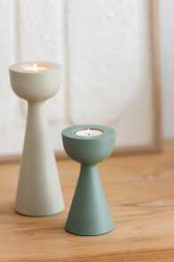Candle Holder Cone Aluminium Ivory