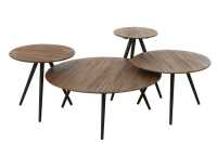 Set Of 4 Tables Round Recycle Teak