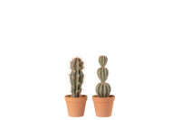 Cactus+Pot Knst Grn/Ter L ass2