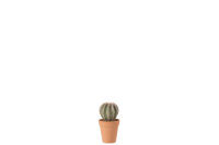 Cactus Bol+Pot Kunst Grn/Ter S