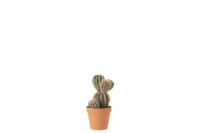 Cactus Ongel+Pot Knst Grn/Ter 
