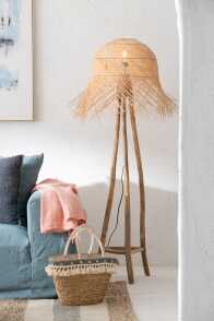 Floor Lamp Branches Rattan/Teak