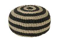 Pouf Rond Rayures Tissage