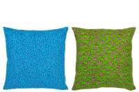Cojín Estampado Textil Verde/Azul