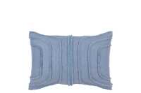 Cushion Fringes Lines Cotton Blue