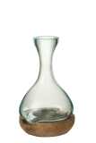 Vase Flasche Gamal Holz/Glas