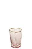 Drinkglas Hart Glas Goud/Roze