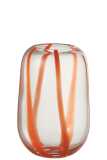 Vaso Pop Art Righe Vetro Arancione