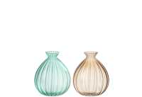 Vase Ballon Glass Aqua/Beige