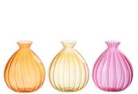 Vase Ballon Glas Orange/Rosa/Ocker