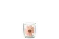 Teelichthalter Blume Rose Glas Mix