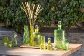 Carafe Leaves Glass Green Small