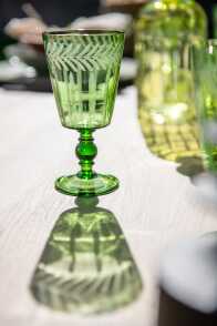 Drinking Glass Leaves Glass Green