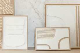 Dipinto Forme Carta Bianco/Beige