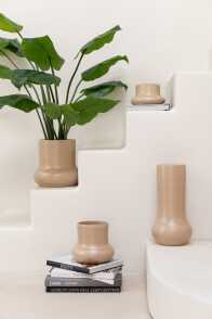 Portavasi Organico Ceramica Beige
