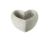 Cachepot Forme Coeur Ciment Gris