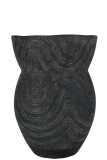 Vase Cercle Ciment Noir/Marron