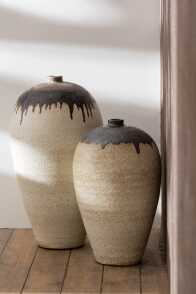 Vaso Lombok Ceramica Beige/Marrone