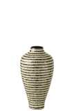 Vase Striped Shell/Bamboo Black