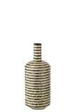 Vase Bottle Striped Shell/Bamboo