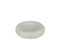 Bowl Round Low Marble White Small