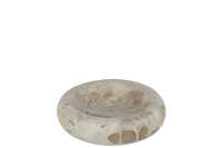 Bowl Round Low Marble Beige Small