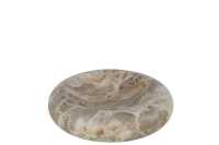 Bowl Round Low Marble Beige Large